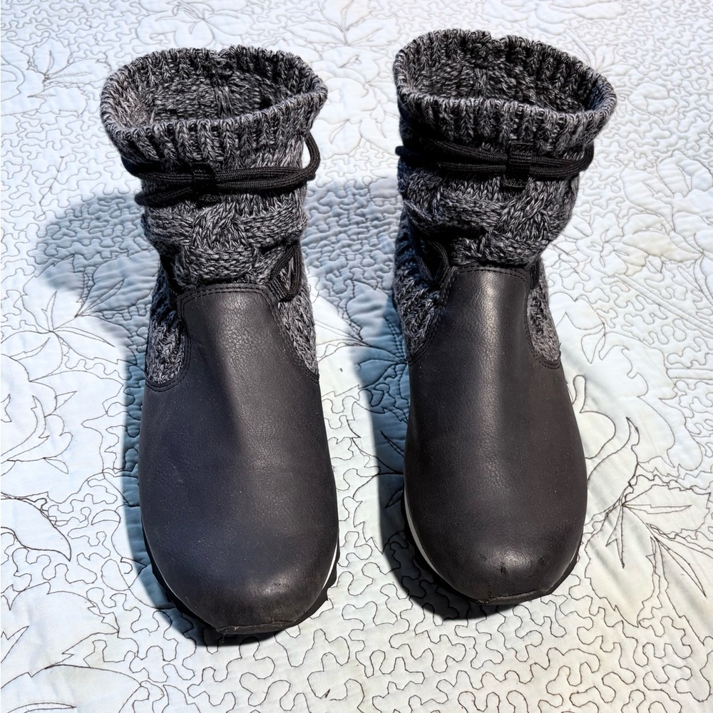 MERRELL Women Alpine Pull On Knit Sweater Outdoor Winter Boots Steel Gray ~9🧡